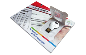 Abbildung: Papier-USB Postkarte mit USB-Key